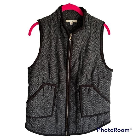 41 HAWTHORN Shara‎ Black Herringbone Ladies Zip Vest, S - Picture 1 of 5